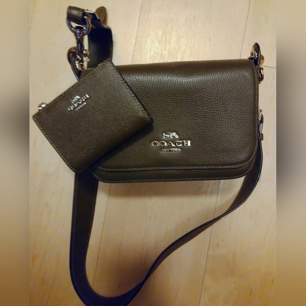 COACH leather medium messenger bag with wallet